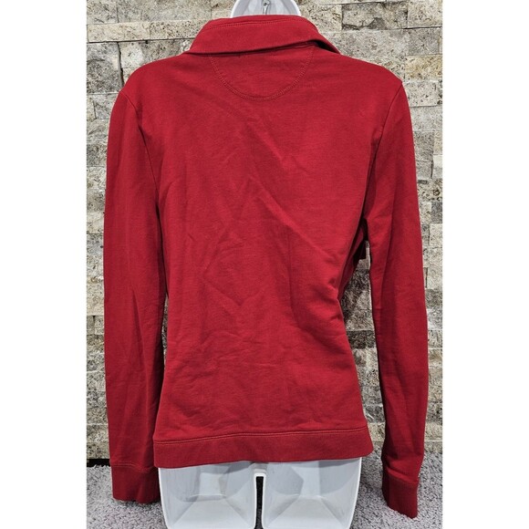 Vtg Ralph Lauren Womens Wrap Cardigan Shawl Collar Buckle French Terry Red Small - Picture 2 of 16